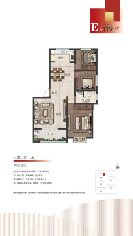 澤辰華璽 E戶型 119㎡