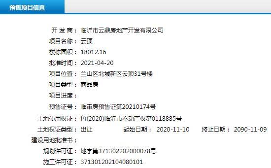 4月中旬臨沂共17項目獲預售證，共批準30棟樓