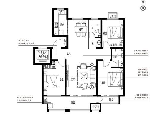 海聯(lián)江山里130㎡洋房戶型圖